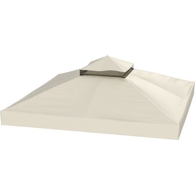 Outsunny Outsuuny Ersatzdach für Pavillon 3 x 3 m, wasserabweisend Pavillondach, Doppeldach Ersatzbezug für Gartenpavillon, Ersatzteile aus Oxford-Stoff, 370 g/m², Cremeweiß Aosom Outsunny Outsuuny Ersatzdach für Pavillon 3 x 3 m, wasserabweisend Pavillondach, Doppeldach Ersatzbezug für Gartenpavillon, Ersatzteile aus Oxford-Stoff, 370 g/m², Cremeweiß Aosom