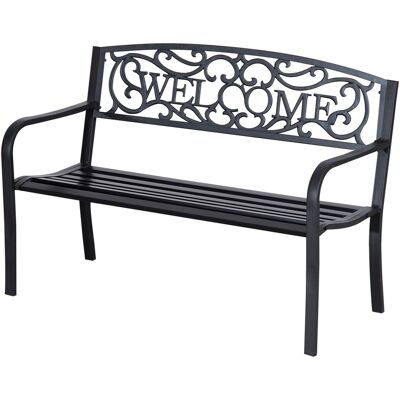 OUTSUNNY Gartenbank 2-Sitzer Metall Parkbank für Garten & Terrasse, stabile Sitzbank mit elegantem Design Aosom.de OUTSUNNY Gartenbank 2-Sitzer Metall Parkbank für Garten & Terrasse, stabile Sitzbank mit elegantem Design Aosom.de