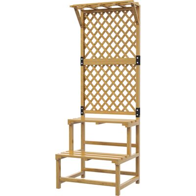 Outsunny - 2-Tier - Rankgitter-Dach - Kiefernholz - Pflanzenständer Outsunny - 2-Tier - Rankgitter-Dach - Kiefernholz - Pflanzenständer
