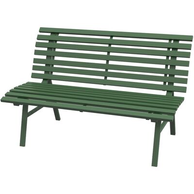 Outsunny Gartenbank 2 Sitzer Parkbank mit Rückenlehne 123x67x79cm aus Aluminium in Grün für Garten & Terrasse Aosom.de Outsunny Gartenbank 2 Sitzer Parkbank mit Rückenlehne 123x67x79cm aus Aluminium in Grün für Garten & Terrasse Aosom.de
