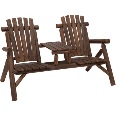 Outsunny Gartenbank mit Tisch, Gartenmöbel Set, Sitzbank mit 2 Stühlen, Massivholz, Braun, 157 x 88 x 103 cm, ideal für Terrasse & Garten Aosom.de Outsunny Gartenbank mit Tisch, Gartenmöbel Set, Sitzbank mit 2 Stühlen, Massivholz, Braun, 157 x 88 x 103 cm, ideal für Terrasse & Garten Aosom.de