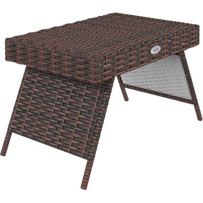 Outsunny Rattan Klapptisch Gartentisch wetterfest Braun 60x41x41cm ideal für Balkon & Terrasse Aosom.de Outsunny Rattan Klapptisch Gartentisch wetterfest Braun 60x41x41cm ideal für Balkon & Terrasse Aosom.de