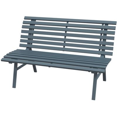 Outsunny 2-Sitzer Gartenbank Alu, wetterfest Sitzbank, UV-Beständig Gartenmöbel mit Lamellen-Design, Parkbank 240kg belastbar, Balkonbank für Balkon Terrasse, Garten, 123x67x79cm, Blau Aosom Outsunny 2-Sitzer Gartenbank Alu, wetterfest Sitzbank, UV-Beständig Gartenmöbel mit Lamellen-Design, Parkbank 240kg belastbar, Balkonbank für Balkon Terrasse, Garten, 123x67x79cm, Blau Aosom