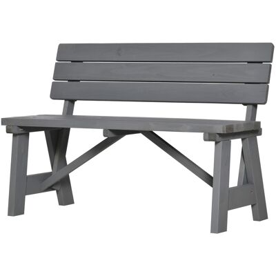 Outsunny 2-Sitzer Gartenbank Holz, wetterfest Sitzbank, UV-Beständig Gartenmöbel mit Rückenlehnen, Parkbank 220kg belastbar, Balkonbank, Holzbank für Balkon Terrasse, Garten, 116 x 56 x 80 cm, Grau Aosom Outsunny 2-Sitzer Gartenbank Holz, wetterfest Sitzbank, UV-Beständig Gartenmöbel mit Rückenlehnen, Parkbank 220kg belastbar, Balkonbank, Holzbank für Balkon Terrasse, Garten, 116 x 56 x 80 cm, Grau Aosom