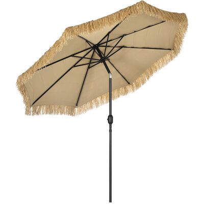 Outsunny Sonnenschirm für den Garten 2,6 x 2,6 m Neigbar mit verstellbarer Kurbel, Runder Hawaiianischer Sonnenschirm mit 8 Streben, aus Aluminium und Polyester, für Hof Balkon Terrasse, Khaki Aosom Outsunny Sonnenschirm für den Garten 2,6 x 2,6 m Neigbar mit verstellbarer Kurbel, Runder Hawaiianischer Sonnenschirm mit 8 Streben, aus Aluminium und Polyester, für Hof Balkon Terrasse, Khaki Aosom