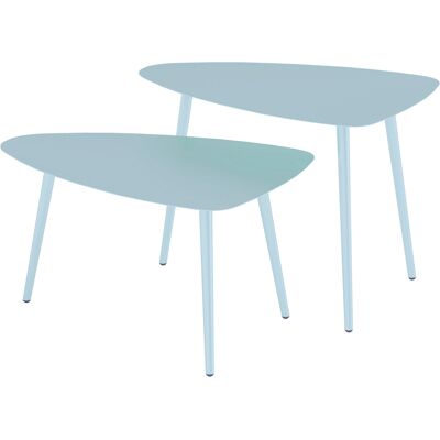 Outsunny - Nesting-Set - Blau - Stahlrahmen - Outdoor-Nisttische Outsunny - Nesting-Set - Blau - Stahlrahmen - Outdoor-Nisttische