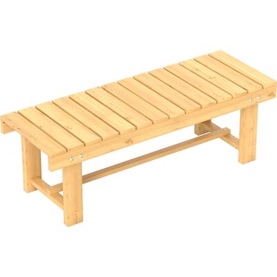 Outsunny Gartensitzbank 2-Sitzer aus Massivholz, wasserfest & langlebig, 110 x 38 x 35 cm, stabil für Balkon, Garten & Terrasse, Naturfarbe Aosom.de Outsunny Gartensitzbank 2-Sitzer aus Massivholz, wasserfest & langlebig, 110 x 38 x 35 cm, stabil für Balkon, Garten & Terrasse, Naturfarbe Aosom.de
