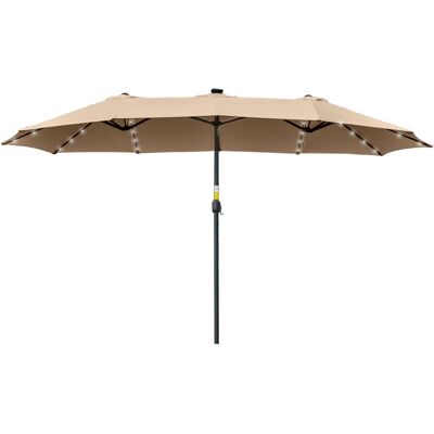 Outsunny Garten-Doppelschirm 4,5m mit 48 Solar-LED-Lichtern - Gartenschirm Outsunny Garten-Doppelschirm 4,5m mit 48 Solar-LED-Lichtern - Gartenschirm