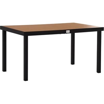 Outsunny Gartentisch 6 Personen Esstisch 140x90x74cm, pflegeleichter Aluminiumtisch in Natur und Schwarz, Gartenmöbel aus Kunststoff Aosom.de Outsunny Gartentisch 6 Personen Esstisch 140x90x74cm, pflegeleichter Aluminiumtisch in Natur und Schwarz, Gartenmöbel aus Kunststoff Aosom.de