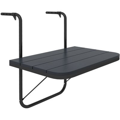 Outsunny Balkontisch zum Einhängen, bis 25 kg belastbar, Balkonhängetisch klappbar, 4-fach höhenverstellbar, Alu, 60 x 40 cm, Schwarz Aosom Outsunny Balkontisch zum Einhängen, bis 25 kg belastbar, Balkonhängetisch klappbar, 4-fach höhenverstellbar, Alu, 60 x 40 cm, Schwarz Aosom