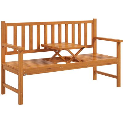 Outsunny Gartenbank 3-Sitzer Sitzbank Tisch Armlehne Holzbank bis 280kg Balkon Terrasse Hellbraun 153x56x91cm Aosom Outsunny Gartenbank 3-Sitzer Sitzbank Tisch Armlehne Holzbank bis 280kg Balkon Terrasse Hellbraun 153x56x91cm Aosom