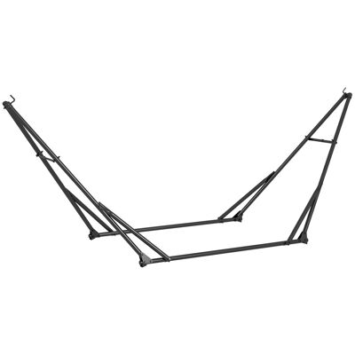 Outsunny Tragbarer klappbarer Hängemattenständer, 2-in-1, Ständer für Hängesessel mit Metallrahmen und Tragetasche, Belastbarkeit 120 kg, für Hängematte 2,5 m und Sessel 1,5 m Länge, Schwarz Aosom Outsunny Tragbarer klappbarer Hängemattenständer, 2-in-1, Ständer für Hängesessel mit Metallrahmen und Tragetasche, Belastbarkeit 120 kg, für Hängematte 2,5 m und Sessel 1,5 m Länge, Schwarz Aosom