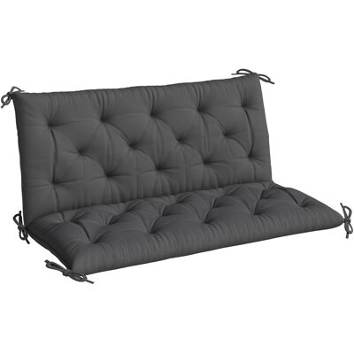 Outsunny Bankkissen mit Rückenlehne 120x110x12 cm Sitzauflage für 2-Sitzer-Gartenbank mit 6 Befestigungsbändern für Gartenschaukel Terrasse Schwarz Aosom Outsunny Bankkissen mit Rückenlehne 120x110x12 cm Sitzauflage für 2-Sitzer-Gartenbank mit 6 Befestigungsbändern für Gartenschaukel Terrasse Schwarz Aosom