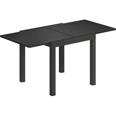 Outsunny Ausziehbarer Gartentisch für 4-6 Personen 80/160x80 cm, Ausziehbarer rechteckiger Outdoor-Esstisch aus Aluminium mit Holzoptik-Lattenplatte, für Patio, Terrasse, Balkon, Schwarz Aosom Outsunny Ausziehbarer Gartentisch für 4-6 Personen 80/160x80 cm, Ausziehbarer rechteckiger Outdoor-Esstisch aus Aluminium mit Holzoptik-Lattenplatte, für Patio, Terrasse, Balkon, Schwarz Aosom