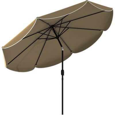 Outsunny Sonnenschirm Terrasse Außen, Ø2,7 m, Gartenschirm mit 3-stufig verstellbarer Neigung, Kurbel und Volant, wasserabweisend, Sonnenschirm für Strand, Patio, Terrasse, Khaki Aosom Outsunny Sonnenschirm Terrasse Außen, Ø2,7 m, Gartenschirm mit 3-stufig verstellbarer Neigung, Kurbel und Volant, wasserabweisend, Sonnenschirm für Strand, Patio, Terrasse, Khaki Aosom