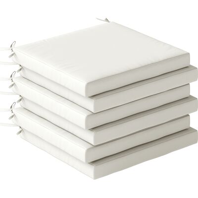 Outsunny Set Sitzkissen für Esszimmerstühle, 46x42x7 cm, 6 Stück, Gartenstuhlkissen mit waschbarem Bezug und Bändern, wasserabweisend und UV-beständig, Creme Aosom Outsunny Set Sitzkissen für Esszimmerstühle, 46x42x7 cm, 6 Stück, Gartenstuhlkissen mit waschbarem Bezug und Bändern, wasserabweisend und UV-beständig, Creme Aosom