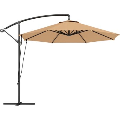 Outsunny Dezentraler Ampelschirm Ø3 m mit Windleinen, Lüftungsöffnungen, Kreuzfuß und Kurbel, Neig- und Drehbarer Gartenschirm aus Metall und Polyester 180 g/m², UV 50+, Khaki Aosom Outsunny Dezentraler Ampelschirm Ø3 m mit Windleinen, Lüftungsöffnungen, Kreuzfuß und Kurbel, Neig- und Drehbarer Gartenschirm aus Metall und Polyester 180 g/m², UV 50+, Khaki Aosom