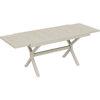 Outsunny Ausziehbarer Gartentisch für 8-10 Personen 154/214x85cm, ausziehbarer Außentisch Aluminium Tischplatte in Holzoptik, X-förmige Stahlbeine für Patio Terrasse Balkon, Silbergrau Aosom Outsunny Ausziehbarer Gartentisch für 8-10 Personen 154/214x85cm, ausziehbarer Außentisch Aluminium Tischplatte in Holzoptik, X-förmige Stahlbeine für Patio Terrasse Balkon, Silbergrau Aosom