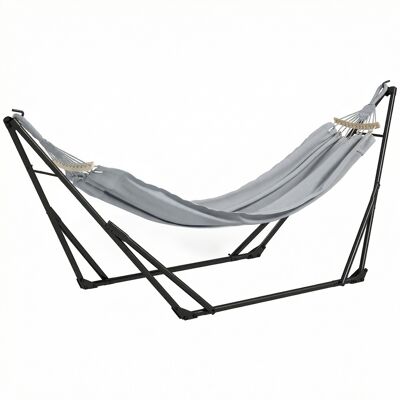 Outsunny Gestell mit faltbarer Hängematte aus Stahl, 2-in-1 Gestell für Hängematte oder Hängesessel, Tragetasche inklusive, 268 x 89 x 100 cm, Grau Aosom Outsunny Gestell mit faltbarer Hängematte aus Stahl, 2-in-1 Gestell für Hängematte oder Hängesessel, Tragetasche inklusive, 268 x 89 x 100 cm, Grau Aosom