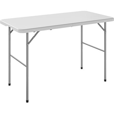 Outsunny Klappbarer Campingtisch aus HDPE, Picknicktisch mit 2 verstellbaren Höhen und Tragegriff, 120 x 60 cm, Innen- und Außenbereich für Terrasse, Strand, BBQ, Weiß Aosom Outsunny Klappbarer Campingtisch aus HDPE, Picknicktisch mit 2 verstellbaren Höhen und Tragegriff, 120 x 60 cm, Innen- und Außenbereich für Terrasse, Strand, BBQ, Weiß Aosom