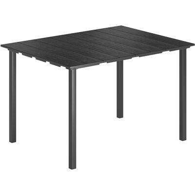 Outsunny Rechteckiger Gartentisch, Terrassentisch für Außen 120x90x74 cm, mit HDPE-Tischplatte und Metallgestell, für 6 Personen, Traglast 50 kg, für Terrasse, Balkon, Schwarz Aosom Outsunny Rechteckiger Gartentisch, Terrassentisch für Außen 120x90x74 cm, mit HDPE-Tischplatte und Metallgestell, für 6 Personen, Traglast 50 kg, für Terrasse, Balkon, Schwarz Aosom