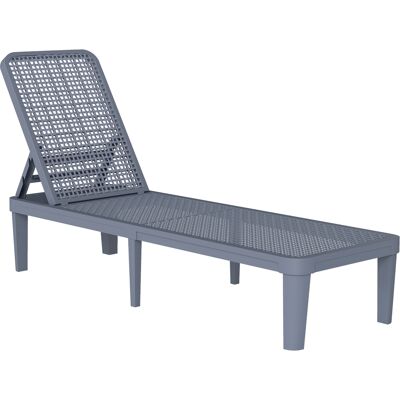 Outsunny Verstellbare Sonnenliege, Gartenliege aus PP mit 4-stufig verstellbarer Rückenlehne, Traglast 120 kg, für Terrasse, Balkon, Garten, Einfache Montage, 191x55x35,5 cm, Dunkelgrau Aosom Outsunny Verstellbare Sonnenliege, Gartenliege aus PP mit 4-stufig verstellbarer Rückenlehne, Traglast 120 kg, für Terrasse, Balkon, Garten, Einfache Montage, 191x55x35,5 cm, Dunkelgrau Aosom