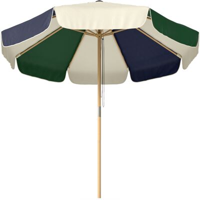 Outsunny Gartenschirm mit Seilzug Sonnenschutz UPF30+ - Ø 226 cm Retro-Holzoptik mit Volants - Kippbarer Marktschirm für Terrasse und Balkon, Creme und Dunkelgrün Aosom Outsunny Gartenschirm mit Seilzug Sonnenschutz UPF30+ - Ø 226 cm Retro-Holzoptik mit Volants - Kippbarer Marktschirm für Terrasse und Balkon, Creme und Dunkelgrün Aosom