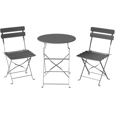 Outsunny 3-teiliges Bistro-Set – Klapptisch und 2 Klappstühle aus Metall mit doppeltem Rostschutz – Kompaktes Balkonsitzgruppe für Terrasse und Außenbereich, Anthrazitgrau Aosom Outsunny 3-teiliges Bistro-Set – Klapptisch und 2 Klappstühle aus Metall mit doppeltem Rostschutz – Kompaktes Balkonsitzgruppe für Terrasse und Außenbereich, Anthrazitgrau Aosom