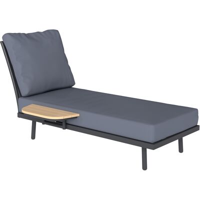 Outsunny Sonnenliege schmale Gartenliege mit dicke waschbare Kissen Seitenablage Bänder, gepolsterter Liegestuhl bis 120 kg UV-beständig Relaxliege Gartenmöbel für Garten Terrasse Pool Grau Aosom Outsunny Sonnenliege schmale Gartenliege mit dicke waschbare Kissen Seitenablage Bänder, gepolsterter Liegestuhl bis 120 kg UV-beständig Relaxliege Gartenmöbel für Garten Terrasse Pool Grau Aosom