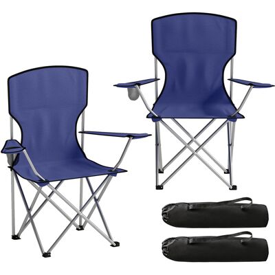Outsunny 2er-Set Klapp-Campingstühle mit Becherhalter, Tragetasche, Armlehnen und hoher Rückenlehne, Klappstuhl für Garten & Angeln, Tragkraft 120 kg, Dunkelblau Aosom Outsunny 2er-Set Klapp-Campingstühle mit Becherhalter, Tragetasche, Armlehnen und hoher Rückenlehne, Klappstuhl für Garten & Angeln, Tragkraft 120 kg, Dunkelblau Aosom