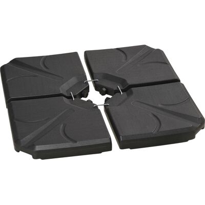 Outsunny Sonnenschirmständer 4-teilig Schirmgewicht, Schirmständer für Ampelschirm, Bodenkreuz befüllbar mit Sand/Wasser bis 18/14 kg Ampelschirmständer Gewichte Sonnenschirmfuß HDPE Schwarz Aosom Outsunny Sonnenschirmständer 4-teilig Schirmgewicht, Schirmständer für Ampelschirm, Bodenkreuz befüllbar mit Sand/Wasser bis 18/14 kg Ampelschirmständer Gewichte Sonnenschirmfuß HDPE Schwarz Aosom