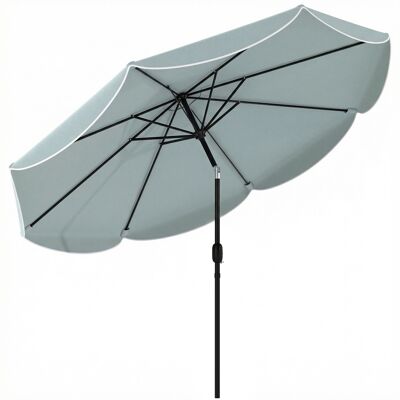 Outsunny Gartensonnenschirm rund Φ265 x 235 cm, neigbarer Außenschirm in 3 Positionen mit 8 Streben, Öffnen/Schließen per Kurbel, Volant, Bespannung 180 g/m², für Garten, Terrasse, Blau Aosom Outsunny Gartensonnenschirm rund Φ265 x 235 cm, neigbarer Außenschirm in 3 Positionen mit 8 Streben, Öffnen/Schließen per Kurbel, Volant, Bespannung 180 g/m², für Garten, Terrasse, Blau Aosom