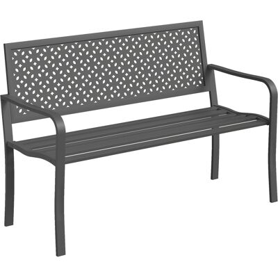 Outsunny Gartenbank 2-Sitzer Metall wetterfest Outdoor Sitzbank mit rostbeständig Rückenlehne Lamelldesign Geometrische Balkonbank bis 240kg Gartenmöbel Parkbank für Garten Park 127x61x85cm Dunkelgrau Aosom Outsunny Gartenbank 2-Sitzer Metall wetterfest Outdoor Sitzbank mit rostbeständig Rückenlehne Lamelldesign Geometrische Balkonbank bis 240kg Gartenmöbel Parkbank für Garten Park 127x61x85cm Dunkelgrau Aosom