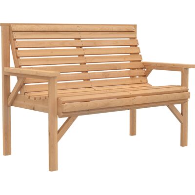 Outsunny 2-Sitzer Gartenbank aus Holz, Lattenbank mit Arm- und Rückenlehne, Outdoor-Möbel mit Rahmen aus Tannenholz für Garten, Balkon, Terrasse Aosom Outsunny 2-Sitzer Gartenbank aus Holz, Lattenbank mit Arm- und Rückenlehne, Outdoor-Möbel mit Rahmen aus Tannenholz für Garten, Balkon, Terrasse Aosom