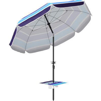 Outsunny Sonnenschirm Strand Ø198 cm UV30+ Strandschirm mit klappbar Tisch Getränkehalter verstellbarer Neigung Balkon-Schirm mit Tragetasche Haken Gartenschirm für Reisen Strand Camping Mehrfarbig Aosom Outsunny Sonnenschirm Strand Ø198 cm UV30+ Strandschirm mit klappbar Tisch Getränkehalter verstellbarer Neigung Balkon-Schirm mit Tragetasche Haken Gartenschirm für Reisen Strand Camping Mehrfarbig Aosom