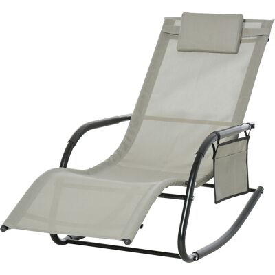 Outsunny Schaukelstuhl Schwingsessel Gartenliege 150 x 62 x 88 cm, Metall & Mesh Schwarz Hellgrau, bequem für Garten & Terrasse Aosom.de Outsunny Schaukelstuhl Schwingsessel Gartenliege 150 x 62 x 88 cm, Metall & Mesh Schwarz Hellgrau, bequem für Garten & Terrasse Aosom.de
