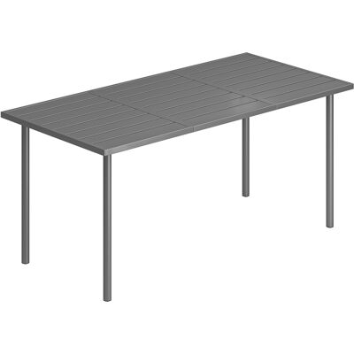 Outsunny Gartentisch 165 x 80 cm für 6 Personen Esstisch mit Lamellen-Tischplatte Stahlrahmen, Rechteckiger Terrassentisch Wetterfeste Balkontisch Outdoor Tisch für Garten Balkon Terrasse Dunkelgrau Aosom Outsunny Gartentisch 165 x 80 cm für 6 Personen Esstisch mit Lamellen-Tischplatte Stahlrahmen, Rechteckiger Terrassentisch Wetterfeste Balkontisch Outdoor Tisch für Garten Balkon Terrasse Dunkelgrau Aosom