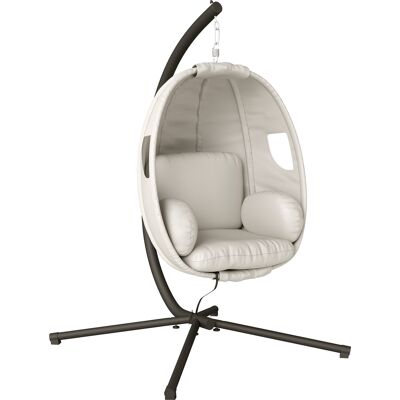 Outsunny Hängesessel mit Gestell, faltbar Hängekorb mit dick Sitzpolstern verstellbarer Höhe Sicherheitsgurt, Eiförmiger Hängeschaukel bis 120 kg Schaukelsessel für Indoor Outdoor Garten Hellgrau Aosom Outsunny Hängesessel mit Gestell, faltbar Hängekorb mit dick Sitzpolstern verstellbarer Höhe Sicherheitsgurt, Eiförmiger Hängeschaukel bis 120 kg Schaukelsessel für Indoor Outdoor Garten Hellgrau Aosom