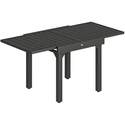 Outsunny Gartentisch Ausziehbarer 80/160 x 80 cm Aluminium Esstisch für 4-6 Personen, Rechteckiger Balkontisch mit Lamellenplatte, Wetterfest Terrassentisch für Garten, Terrasse Balkon Schwarz Aosom Outsunny Gartentisch Ausziehbarer 80/160 x 80 cm Aluminium Esstisch für 4-6 Personen, Rechteckiger Balkontisch mit Lamellenplatte, Wetterfest Terrassentisch für Garten, Terrasse Balkon Schwarz Aosom