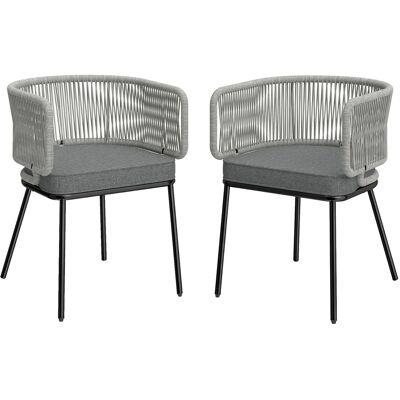 Outsunny Gartenstühle 2 Stück Polyrattan Gartensessel mit waschbar Kissen Verstellbare Füße Stahlrahmen, UV-beständig Balkonstühle Stuhlset für Garten Balkon Terrasse Hellgrau Aosom Outsunny Gartenstühle 2 Stück Polyrattan Gartensessel mit waschbar Kissen Verstellbare Füße Stahlrahmen, UV-beständig Balkonstühle Stuhlset für Garten Balkon Terrasse Hellgrau Aosom