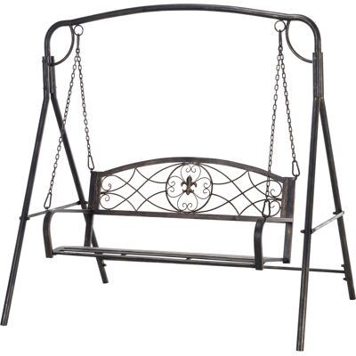 Outsunny Gartenschaukel für 2 Personen, Hollywoodschaukel aus Metall in Bronze, 167 x 123 x 175 cm, ideal für Garten & Terrasse Aosom.de Outsunny Gartenschaukel für 2 Personen, Hollywoodschaukel aus Metall in Bronze, 167 x 123 x 175 cm, ideal für Garten & Terrasse Aosom.de