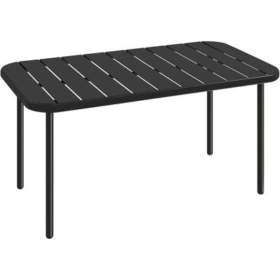 Outsunny Beistelltisch Balkontisch aus Stahl Rechteckig Kaffeetisch wetterfest Gartentisch Couchtisch pflegeleicht Outdoor Tisch für Balkon Garten Terrasse Veranda Wohnzimmer, 90x50x43 cm Schwarz Aosom Outsunny Beistelltisch Balkontisch aus Stahl Rechteckig Kaffeetisch wetterfest Gartentisch Couchtisch pflegeleicht Outdoor Tisch für Balkon Garten Terrasse Veranda Wohnzimmer, 90x50x43 cm Schwarz Aosom
