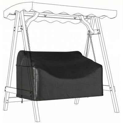 Outsunny Hollywoodschaukel Abdeckung 2 Sitzer, Wasserdicht Winddicht Schutzhülle für Gartenschaukel, UV-Beständig Abdeckplane für Hängesessel, Gartenmöbel, 142 x 76 x 81 cm Schwarz Aosom Outsunny Hollywoodschaukel Abdeckung 2 Sitzer, Wasserdicht Winddicht Schutzhülle für Gartenschaukel, UV-Beständig Abdeckplane für Hängesessel, Gartenmöbel, 142 x 76 x 81 cm Schwarz Aosom