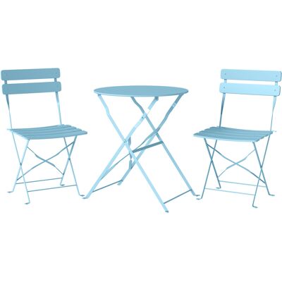 Outsunny 3-teiliges Garten Bistro Set Klappbar Bistrotisch mit 2 Stühlen Lamellen-Sitz Doppelt X-Beine, Rostbeständig Bistro Gartenmöbel Balkonmöbel Set Outdoor Balkonset für Garten Terrasse Hellblau Aosom Outsunny 3-teiliges Garten Bistro Set Klappbar Bistrotisch mit 2 Stühlen Lamellen-Sitz Doppelt X-Beine, Rostbeständig Bistro Gartenmöbel Balkonmöbel Set Outdoor Balkonset für Garten Terrasse Hellblau Aosom