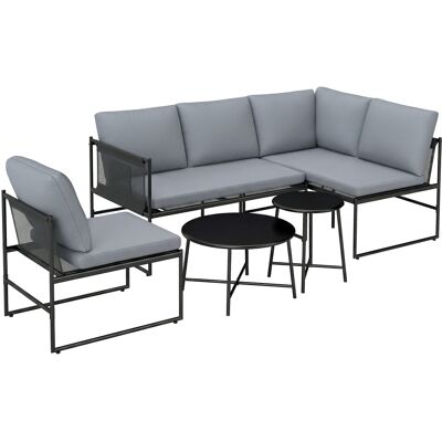 Outsunny Gartenlounge set, loungemöbel, 4-5 Personen, mit 2-Sitzer Gartensofa, Couchtisch, Stuhl, Abnehmbare&waschbare Kissen, Dunkelgrau Aosom.de Outsunny Gartenlounge set, loungemöbel, 4-5 Personen, mit 2-Sitzer Gartensofa, Couchtisch, Stuhl, Abnehmbare&waschbare Kissen, Dunkelgrau Aosom.de
