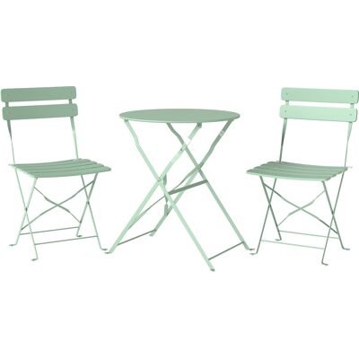 Outsunny 3-teiliges Garten Bistro Set Klappbar Bistrotisch mit 2 Stühlen Lamellen-Sitz Doppelt X-Beine, Rostbeständig Bistro Gartenmöbel Balkonmöbel Set Outdoor Balkonset für Garten Terrasse Grün Aosom Outsunny 3-teiliges Garten Bistro Set Klappbar Bistrotisch mit 2 Stühlen Lamellen-Sitz Doppelt X-Beine, Rostbeständig Bistro Gartenmöbel Balkonmöbel Set Outdoor Balkonset für Garten Terrasse Grün Aosom