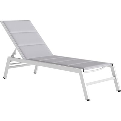 Outsunny Sonnenliege Atmungsaktive Breite Gartenliege mit 6-fach Verstellbar Rückenlehne Aluminiumrahmen, gepolsterter Liegestuhl bis 120 kg Relaxliege Gartenmöbel für Garten Terrasse Pool Hellgrau Aosom Outsunny Sonnenliege Atmungsaktive Breite Gartenliege mit 6-fach Verstellbar Rückenlehne Aluminiumrahmen, gepolsterter Liegestuhl bis 120 kg Relaxliege Gartenmöbel für Garten Terrasse Pool Hellgrau Aosom