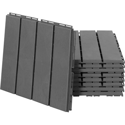 Outsunny Terrassenfliesen 9er Set Balkonfliesen Klickfliese für Patio & Garten Kunststoff Schwarz 30x30cm Aosom.de Outsunny Terrassenfliesen 9er Set Balkonfliesen Klickfliese für Patio & Garten Kunststoff Schwarz 30x30cm Aosom.de