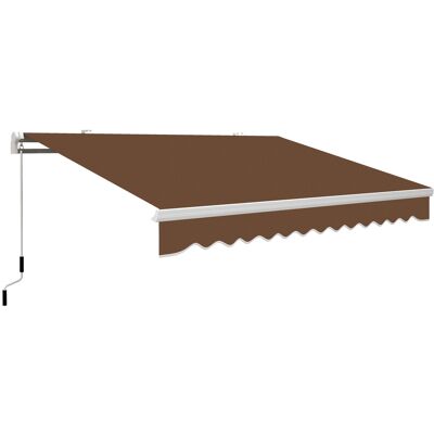 Outsunny Markise 4x2,5 m mit aufrollbarem Gelenkarm, manuelle Außenmarkise mit Kurbel, Aluminiumgestell und Polyester 280 g/m², UV-Schutz, für Garten, Balkon und Terrasse, Kaffee Aosom Outsunny Markise 4x2,5 m mit aufrollbarem Gelenkarm, manuelle Außenmarkise mit Kurbel, Aluminiumgestell und Polyester 280 g/m², UV-Schutz, für Garten, Balkon und Terrasse, Kaffee Aosom