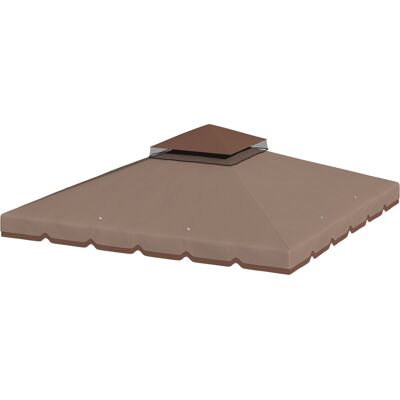 Outsunny Ersatzdach für Pavillon 3x3m Wasserabweisend Pavillondach mit Doppeldach Wasserablauflöchern, Ersatzbezug für Gartenpavillon Ersatzteile aus Polyester, Khaki Aosom Outsunny Ersatzdach für Pavillon 3x3m Wasserabweisend Pavillondach mit Doppeldach Wasserablauflöchern, Ersatzbezug für Gartenpavillon Ersatzteile aus Polyester, Khaki Aosom